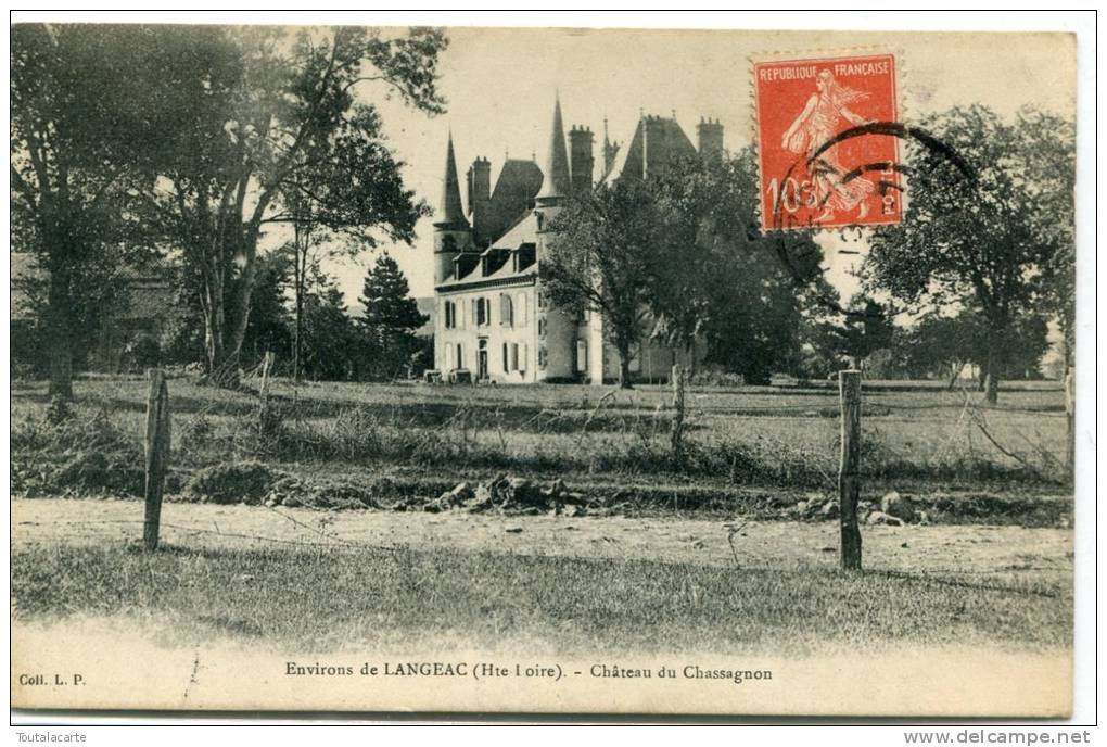 CPA 43 ENVIRONS DE LANGEAC CHATEAU DU CHASSAGNON 1910 - Langeac