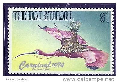 Trinidad And Tobago 1976 Birds Aves Oiseaux Vegels Carnival Hummingbird Ibis MNH - Hummingbirds