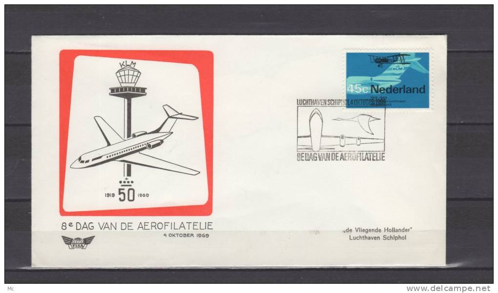 Commemoration - 8e Dag Van Der Aerofilatelie - 4-10-1969 - Poste Aérienne