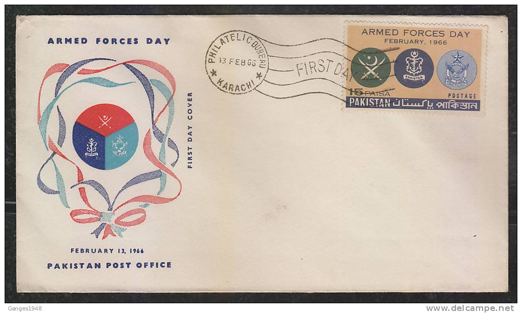 Pakistan  1966  Armed Forces Day  Coat Of Arms FDC # 45486 - Briefe U. Dokumente