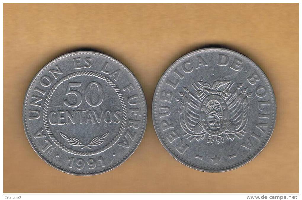 BOLIVIA - 50 Centavos 1991  Circulada   KM204 - Bolivia