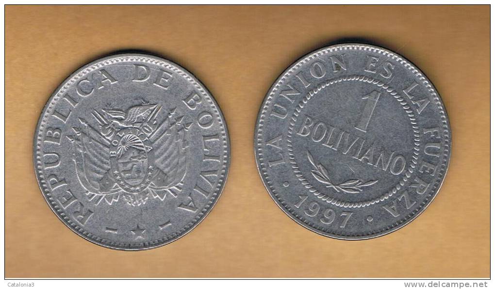 BOLIVIA - 1 Boliviano 1997 Circulada  KM205 - Bolivie