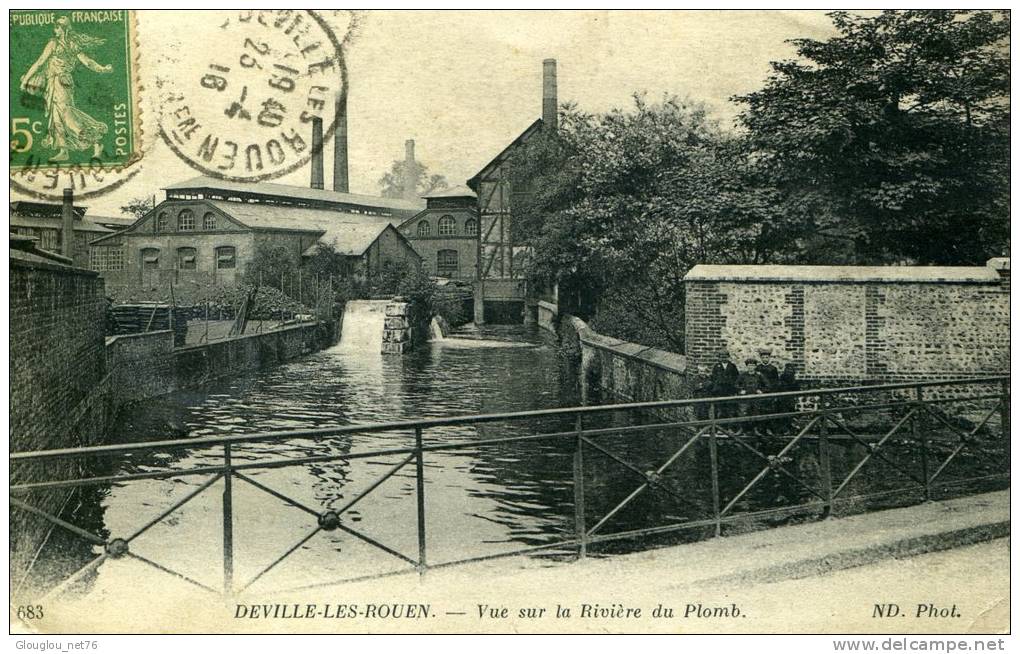 76-DEVILLE LES ROUEN...VUE SUR LA RIVIERE DU PLOMB...CPA - Autres & Non Classés