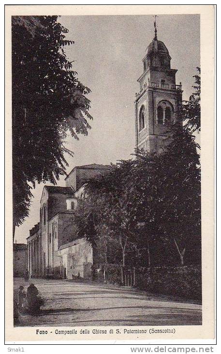 MARCHE PESARO FANO  CAMPANILE DELLA CHIESA DI S. PATERNIANO SANTE CASANOVA .CARTOLINE - Fano