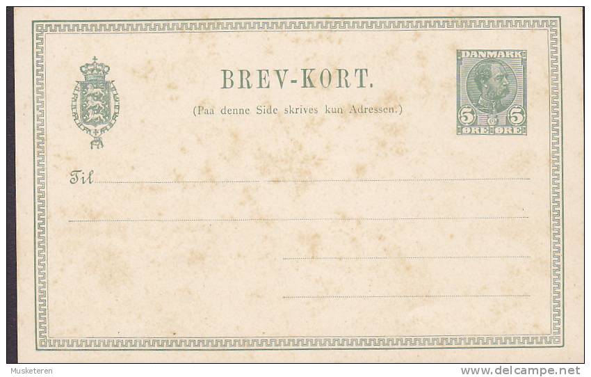 Denmark Postal Stationery Ganzsache Entier 5 Øre King Christian IX. Mint Card - Ganzsachen