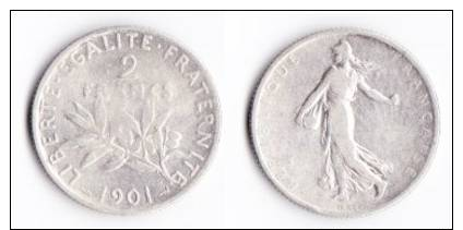 A SAISIR ---2 FRANCS SEMEUSE ARGENT 1901--- ETAT : TB//TTB - Autres & Non Classés