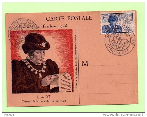 CARTES 1° JOUR. 1945  -   LOUIS XI  -   PARIS - ....-1949