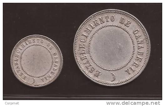 FICHA DE PAGO - From URUGUAYAN  FARMS -  ESTABLISHMENT OF ANIMAL HUSBANDRY - 2 COINS -  C/1880´s - Monétaires / De Nécessité