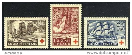 Finland B24-26 Mint Hinged Sailing Ships Semi-Postal Set From 1937 - Neufs