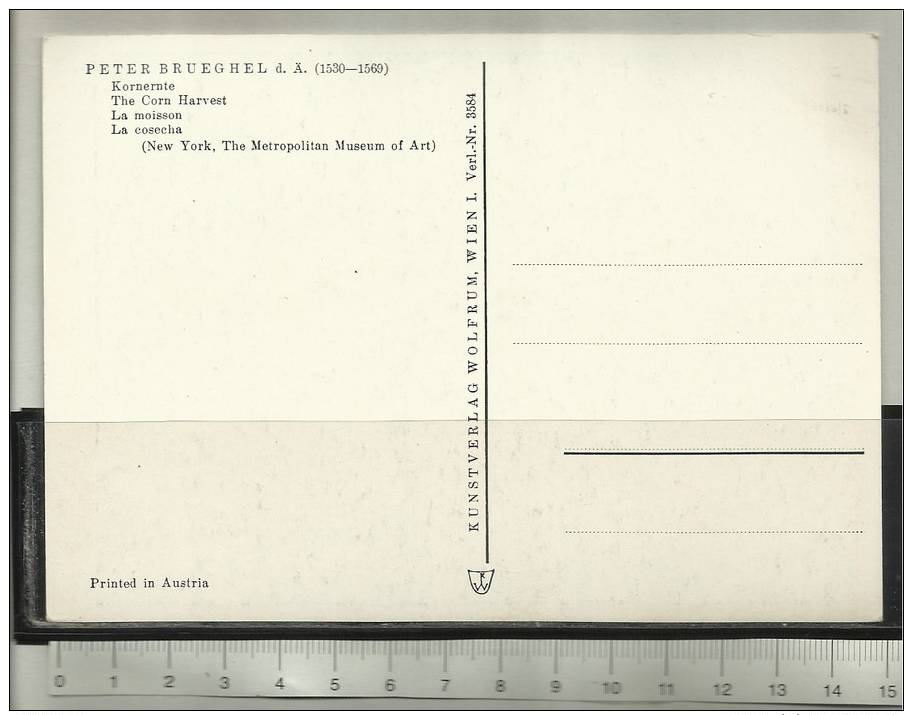 Brueghel Peter Kornernte The Corn Harvest La Moisson La Cosecha The Metropolitan Museum New York - Museum