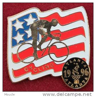 COURSE CYCLISTE JEUX OLYMPIQUES ATLANTA 96 - DRAPEAU AMERICAIN - FLAG US - CYCLISME - VELO - CYCLING   - (VERT) - Cyclisme