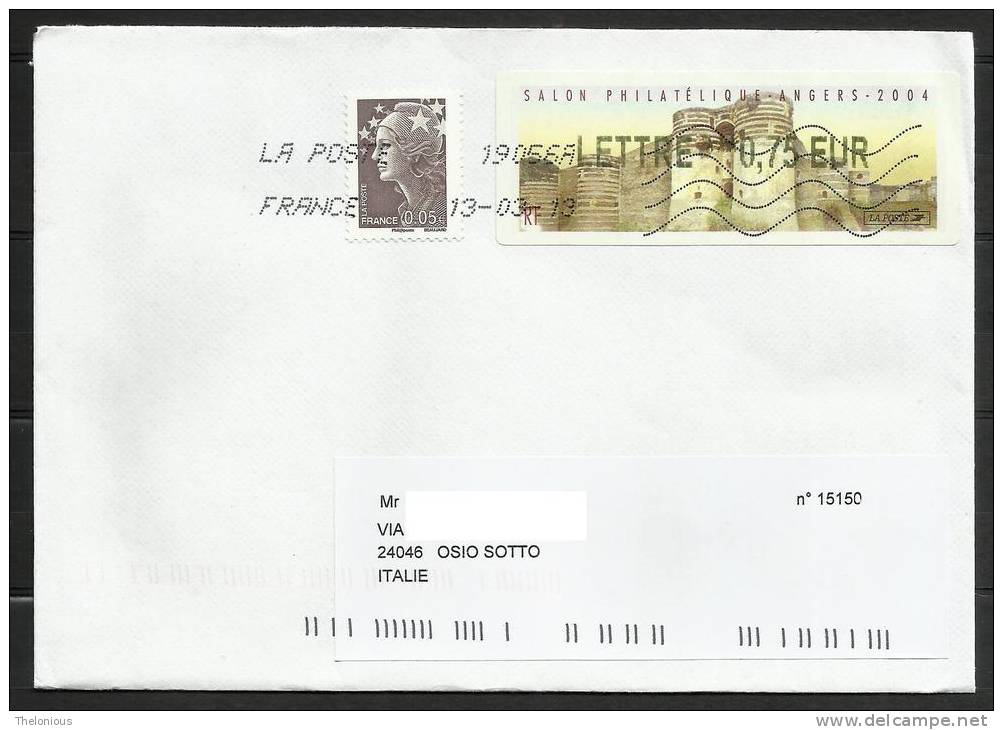 # Lettera Dalla Francia A Osio Sotto (BG) Italia - 1999-2009 Viñetas De Franqueo Illustradas