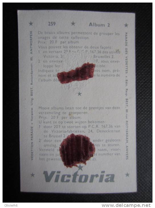 CHROMO Chocolat VICTORIA (M33) PARADE DES VEDETTES (2 Vues) N° 259 Pierre PERRET Musique - Victoria