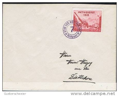 FP 220 - FELDPOST Artillerie SCH. MOT. KAN. ABT. 7 Sur Lettre - Documents