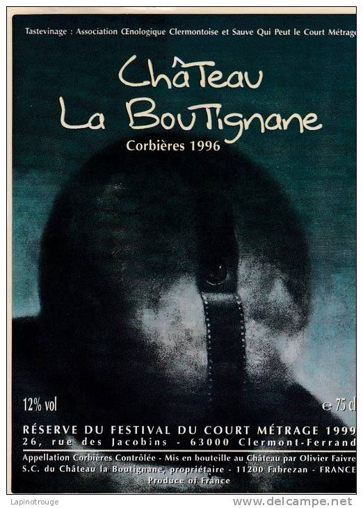 Etiquette Vin HOLLAND Brad Festival Court Métrage Clermont Ferrand 1999 - El Arte De La Mesa
