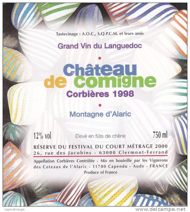 Etiquette Vin BOLOGO Festival Court Métrage Clermont Ferrand 2000 - Art De La Table