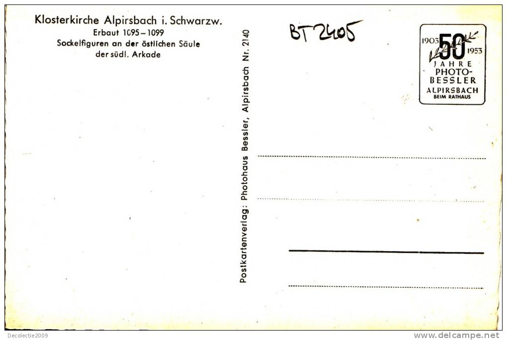 BT2405 Klosterkirche Alpirsbach I Schwarzw       2 Scans - Alpirsbach