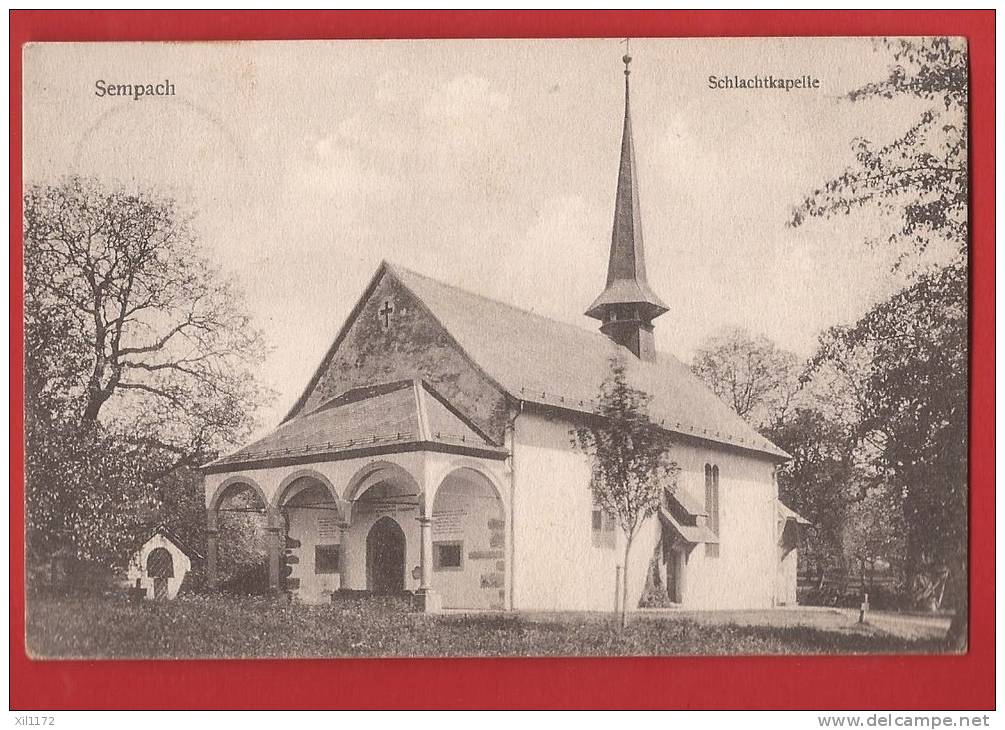 Q1300 Sempach Schlachtkapelle. Gelaufen In Sempach In 1907. Photo Friebel Sursee Nr 9566 - Sempach