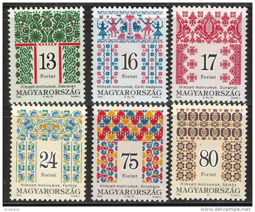 HUNGARY - 1996. Folk Art IV. MNH!!! Mi: 4389-4394. - Unused Stamps