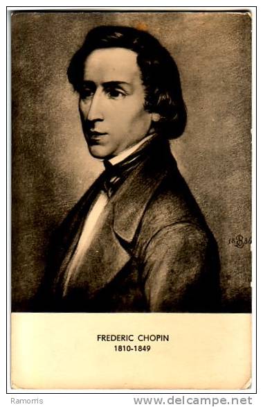 PC3843 Postcard: Portrait Of Chopin - Music And Musicians