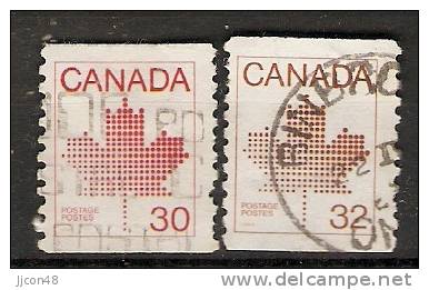 Canada  1982-83  Canadian Maple Leaf Emblem   (o) - Coil Stamps