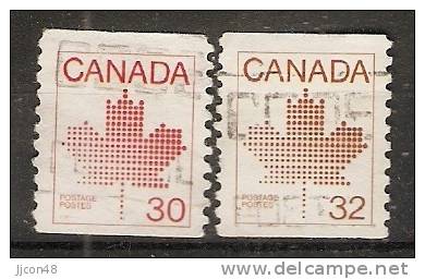 Canada  1982-83  Canadian Maple Leaf Emblem   (o) - Coil Stamps