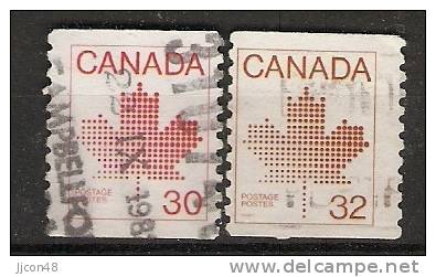 Canada  1982-83  Canadian Maple Leaf Emblem   (o) - Coil Stamps