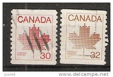 Canada  1982-83  Canadian Maple Leaf Emblem   (o) - Coil Stamps