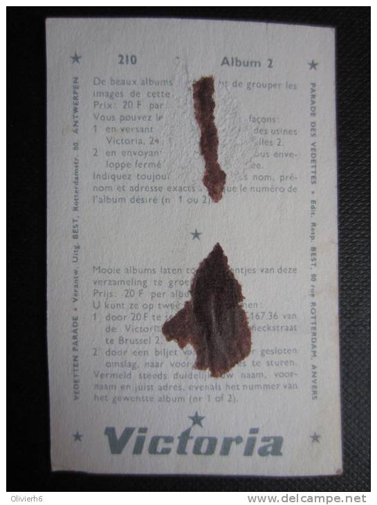 CHROMO Chocolat VICTORIA (M33) PARADE DES VEDETTES (2 Vues) N° 210 Michel TORR Chanson - Victoria