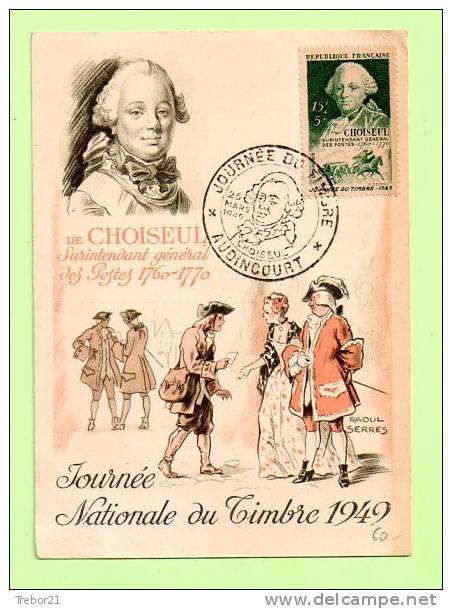 CARTE 1° JOUR  _  Journée Du Timbre 1948   - CHOISEUL  - AUDINCOURT - ....-1949