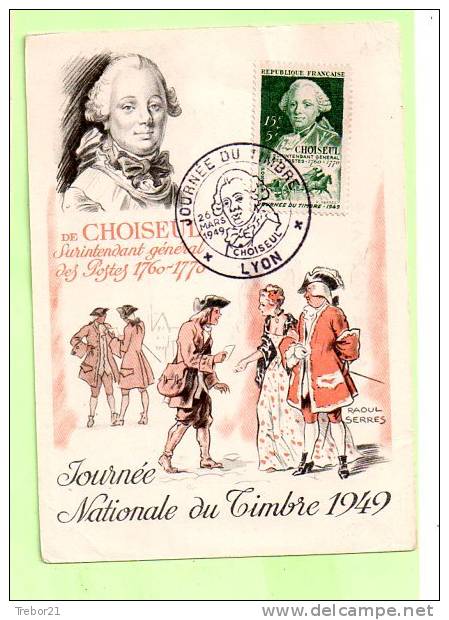 CARTE 1° JOUR  _  Journée Du Timbre 1948   - CHOISEUL  - LYON - ....-1949