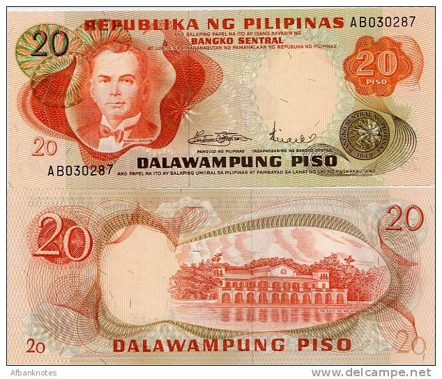 PHILIPPINES       20 Piso       P-150a       ND (1970)       UNC - Filippine