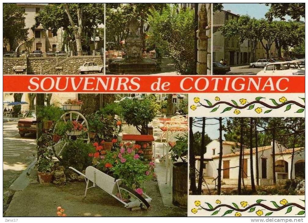 Carte Postale SOUVENIR  De COTIGNAC VAR 83 Diverses Vues EDITIONS GAI SOLEIL Toulon Charrette - Cotignac