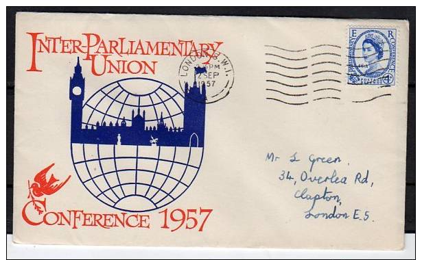 Scarce FDC 1957 Conference BIRD  !!!!!  (GB121)   Mi 140 - 1952-1971 Pre-Decimale Uitgaves