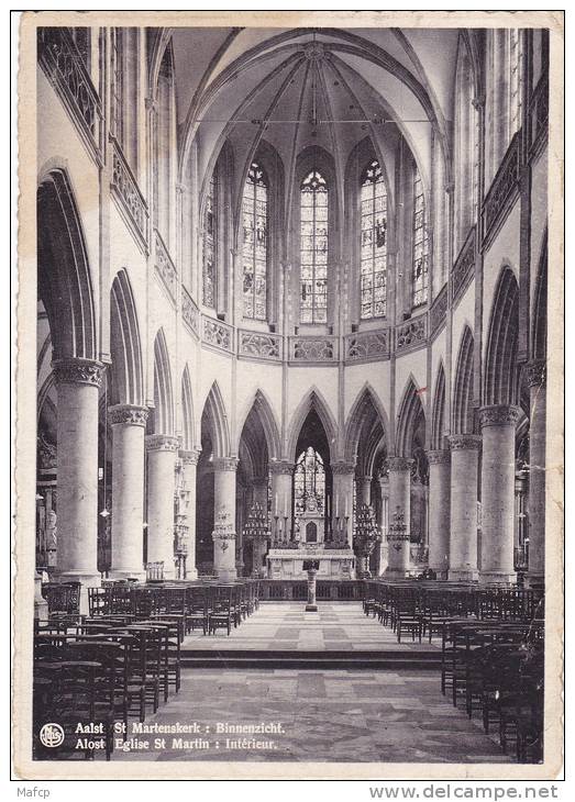 AALST - ST MARTENSKERK - BINNENZICHT   Caerte Défraichie - Aalst