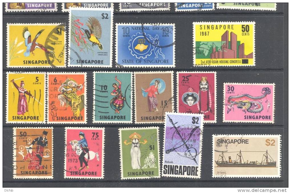 SINGAPORE, 1948-1960s Collection To $2 (4), Cat &pound;28 VFU (2 Scans!) - Singapour (...-1959)