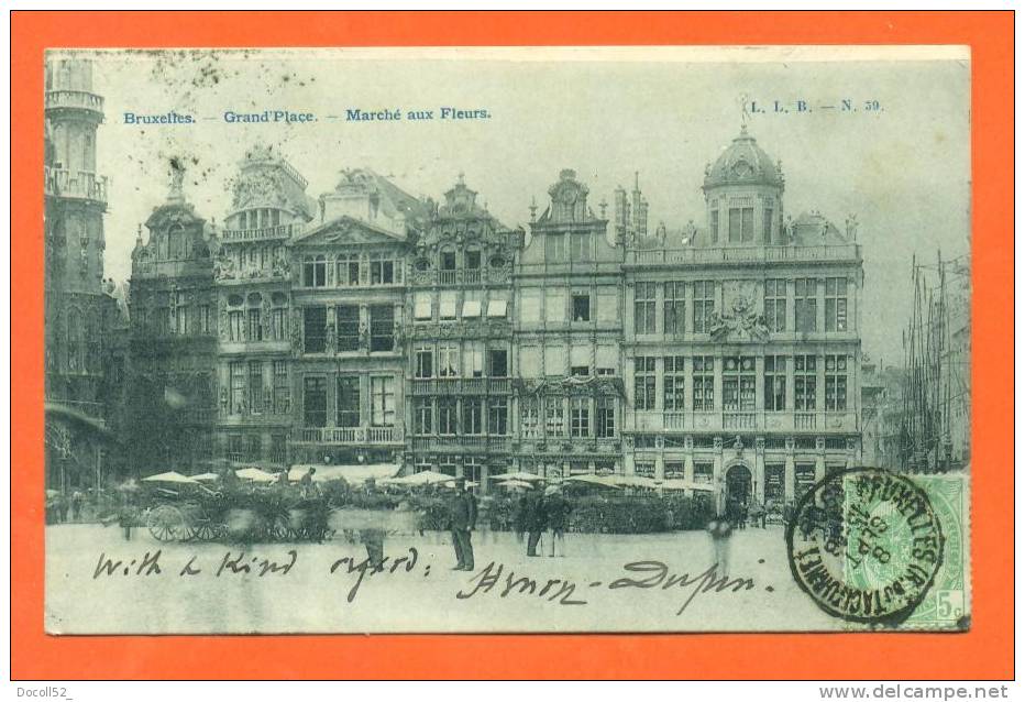 Belgique -  Bruxelles  "  Grand'place - Marché Aux Fleurs  " Carte Precurseur - Märkte