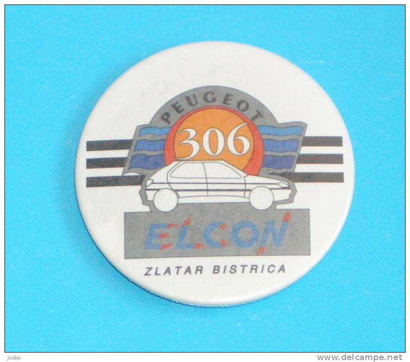PEUGEOT 306 - Elcon * CROATIAN VINTAGE BADGE * French Car France Automobile Auto Cars Automobiles - Peugeot