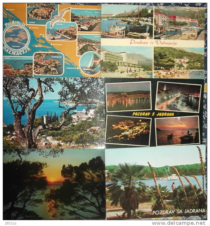 MOTIVES FROM THE ADRIATIC / DALMATIA, Yugoslavia, Lot Of 6 Postcards - 5 - 99 Cartes