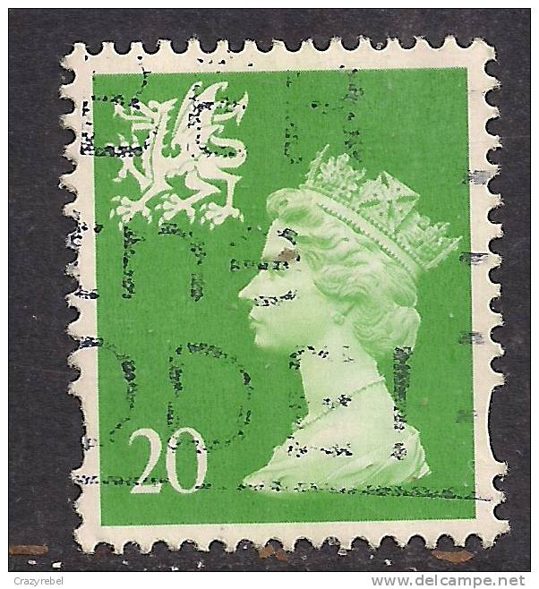 WALES GB 1997 - 98 20p Bright Green Used Machin Stamp No P On Value SG W79.( K513 ) - Gales