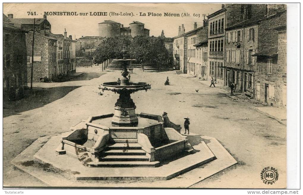 CPA 43 MONISTROL SUR LOIRE LA PLACE NERON 1924 - Monistrol Sur Loire