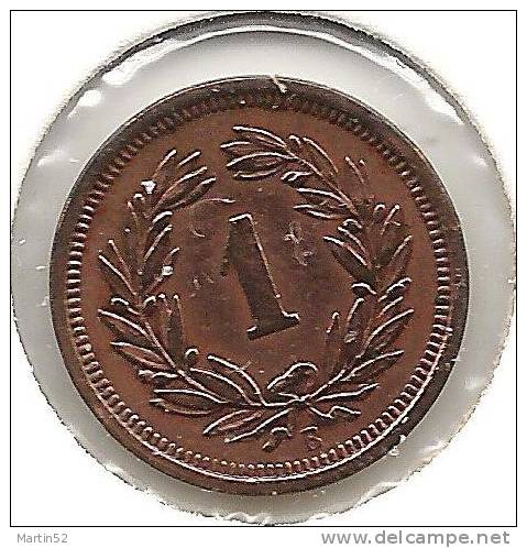 1 Rappen / Cent 1907  ( Bronze, O 16mm, 1.5g)   Vz/ Xf Gereinigt - Nettoyée - Cleaned - Autres & Non Classés