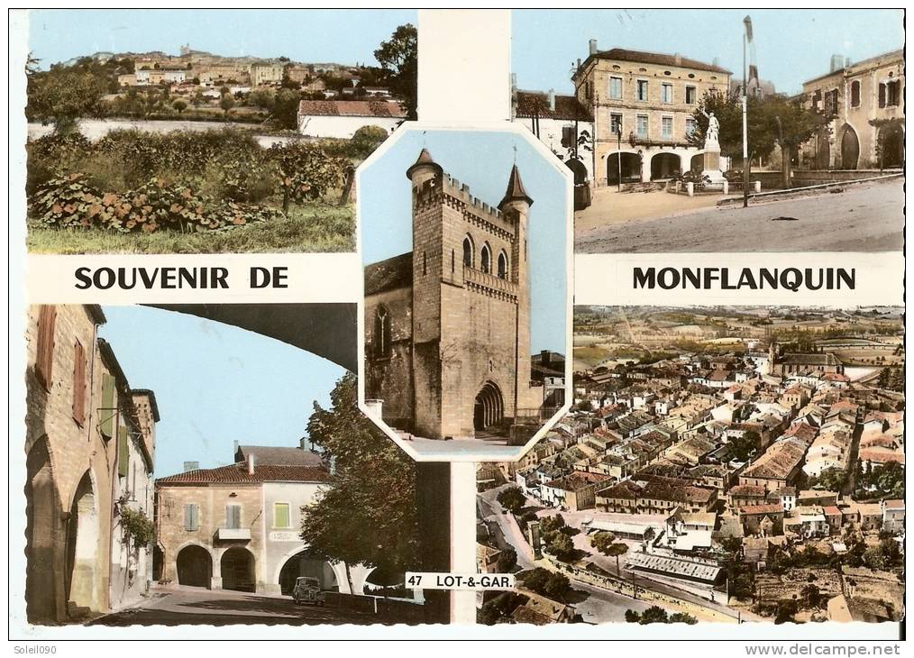 CP  47  MONTFLANQUIN   1C -   Souvenir   Multivues    Village  De  2367  Habitants - Monflanquin