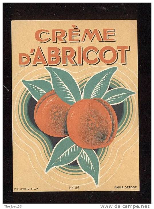 Etiquette  De  Crème  D´ Abricot - Altri & Non Classificati