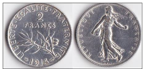 A SAISIR--2 FRANCS SEMEUSE 1914--ETAT TTB++ - Sonstige & Ohne Zuordnung