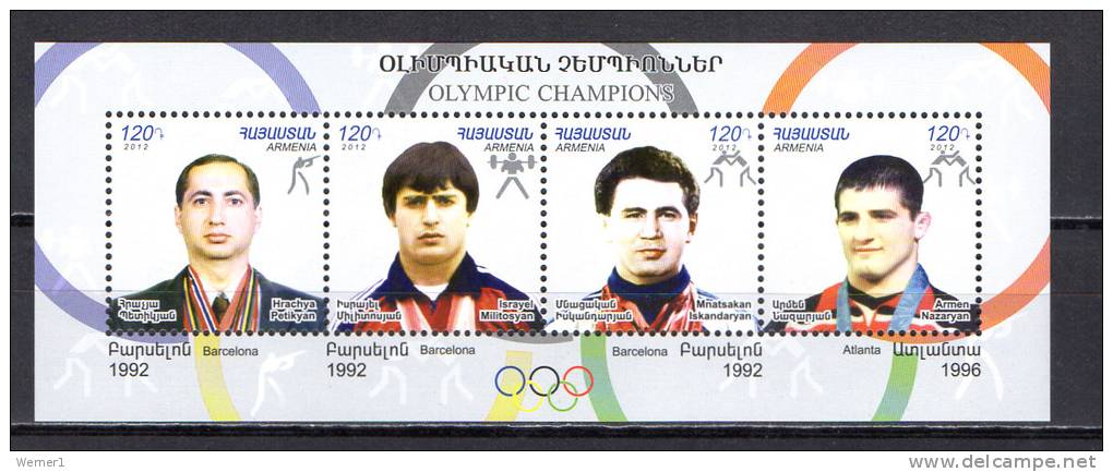 Armenia 2012 Olympic Games Winners S/s MNH - Sonstige & Ohne Zuordnung