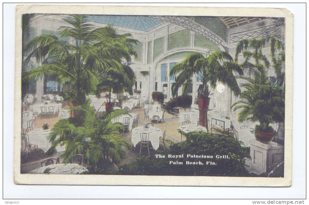 THE ROYAL POINEIANA GRILL, PALM BEACH 1926  2 SCANS - Palm Beach