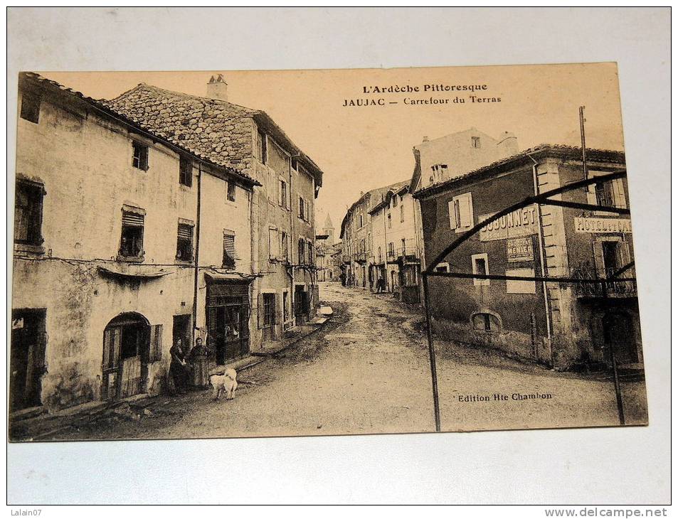 Carte Postale Ancienne : JAUJAC : Carrefour Du Terras , Animé - Autres & Non Classés