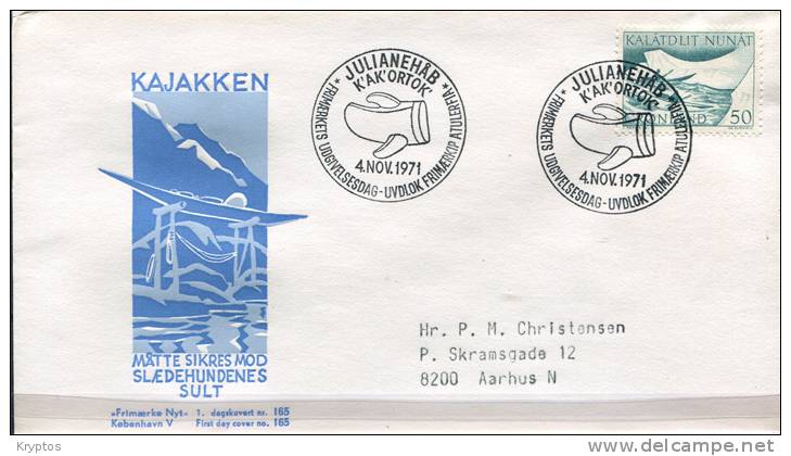 Greenland 1971-76. 7 FDCs - "Transport" - FDC