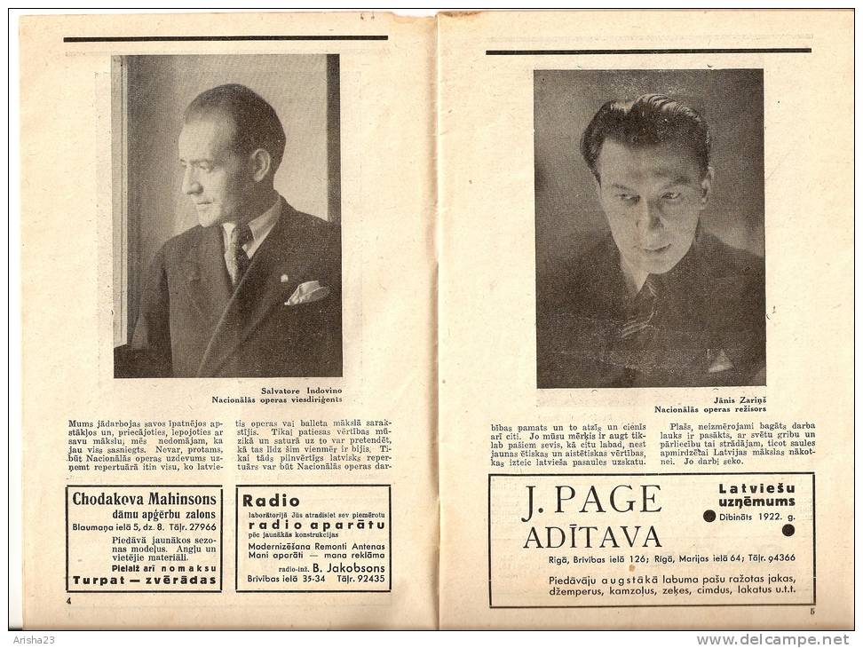 Latvia - Old Latvian National Opera Programm 1935 - 1936 - 36 Pages - R Program - Programmes